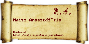 Maitz Anasztázia névjegykártya